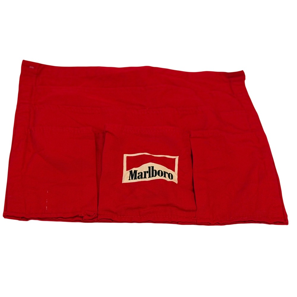 Vintage Marlboro Country Store Red Canvas Hanging Pocket Organizer Tool Pouch